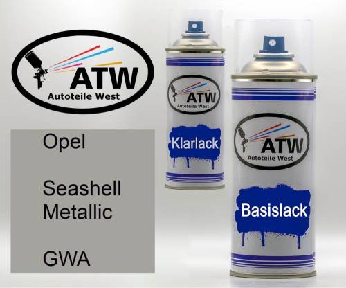 Opel, Seashell Metallic, GWA: 400ml Sprühdose + 400ml Klarlack - Set, von ATW Autoteile West.